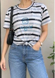 Stylish Striped T-Shirt with Knot Detail(L)
