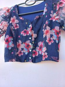 Floral Sheer Puff Sleeve Top