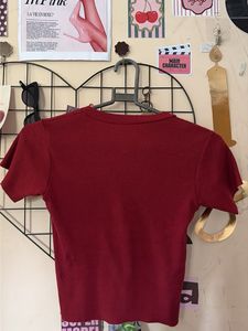 Maroon Ribbed Cropped Top