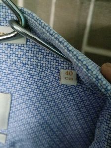 Men's Blue Patterned Dress Shirt