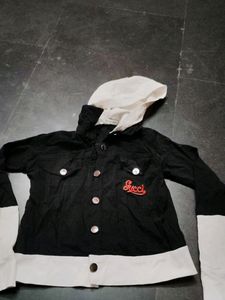 Black White Jacket Crop Top.