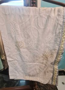 Elegant White Chikankari Dupatta