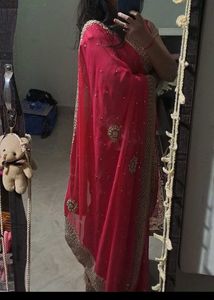 Vintage Pink Embroidered Saree 💕