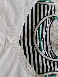Chic Cold Shoulder Striped Top