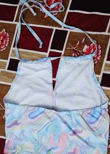 Colorful Marble Print Halter Top