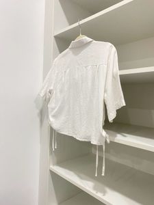 Women Button Up Crop Top
