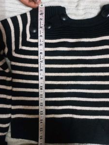 Striped Button Detail Sweater (too warm)