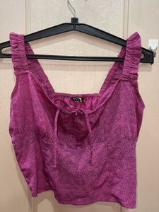 Pink Dotted Crop Top