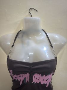 Halter Neck Top with Chain Detail