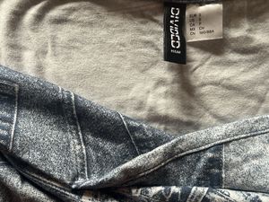 H&amp;m Denim Patchwork Tube Mini Dress