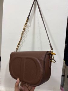 Stylish Brown Textured Shoulder Bag
