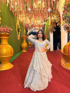 lehenga silver color