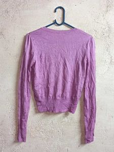 Lavender Cardigan with Bows Cropped