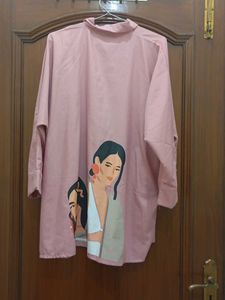 Pink Oversized Collared Shirt