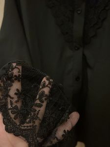 Elegant Black Lace Detail Top
