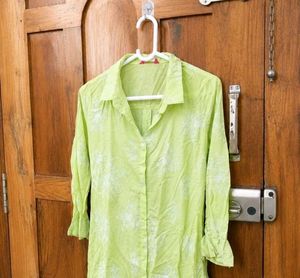 Lime Green Printed Kurta