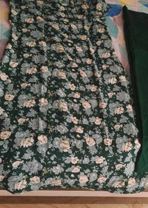 Green Floral Kurta Set