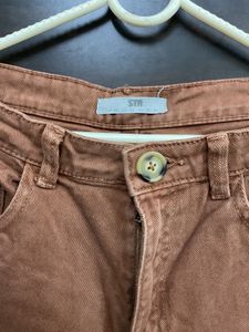 Cropped Brown Denim Jeans