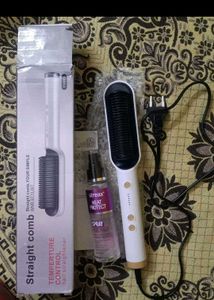 Hair Straightener Comb &amp; Heat Protectant