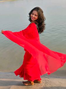 Vibrant Red Saree