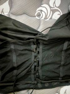 Black Sheer Corset Bustier Top