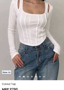 Chic White corset long Sleeve Top
