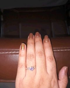 pure elegant chandi purple ring