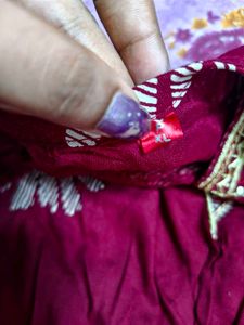 Maroon Printed Short Kurti