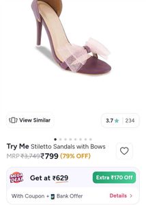 Purple Bow Detail Heels