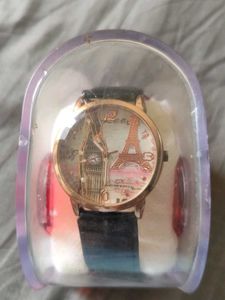 Black Strap  Watch With Oversize  Dial
