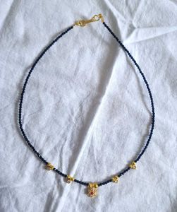 Elegant Black Beaded Necklace with Pendant