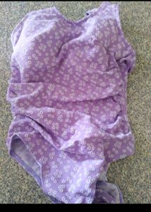 Purple Floral One-Piece Swimsuit