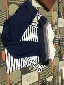 Striped Top and Navy Pants Set