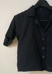 black crop shirt