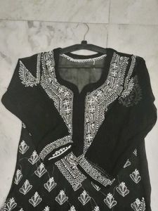 Black Chikankari Kurta
