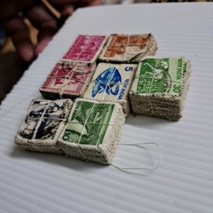 Bundle of Vintage Indian Postage Stamps
