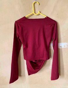 Cowl Neck Ruched Top