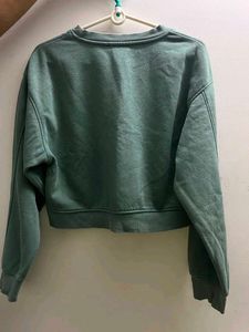 Zara Green Cropped Sweatshirt
