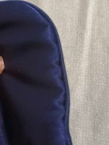 Navy Blue Silk Eye Mask with Pouch