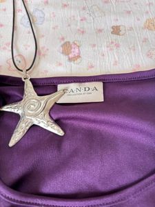 Elegant Purple Lace  Sleeve Top