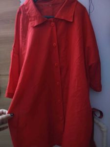 🪭Oversized Red Sheer Shirt 🍒