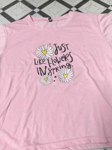 Pink "Just Like Flowers in Spring" T-Shirt