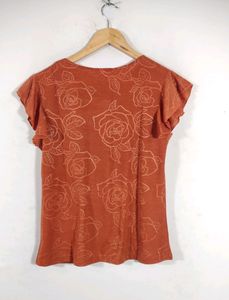 Miss Grace Rust Printed Western Top (Women's)