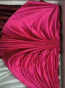 Hot Red Satin Saree