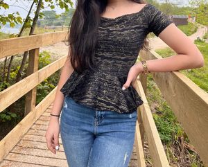 Sparkly Black & Gold Blouse