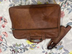 Classic Leather Briefcase with Strap