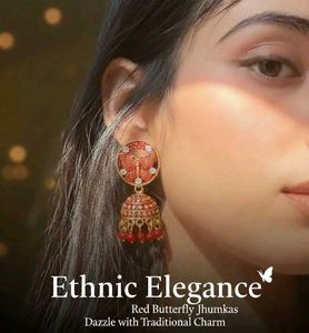 Red Butterfly Jhumkas