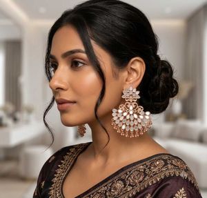Elegant Mirror Work Earrings