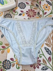 Light Blue Satin Lace Briefs