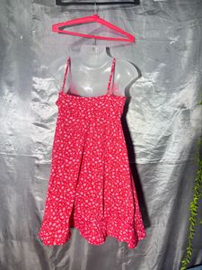 Red Floral Wrap Dress